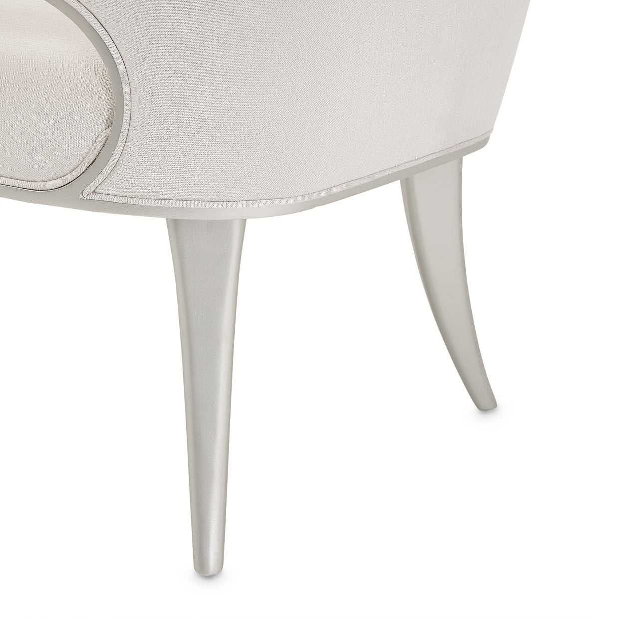 Penthouse Ash Gray/Frosted Linen Dining Arm Chair - Ornate Home