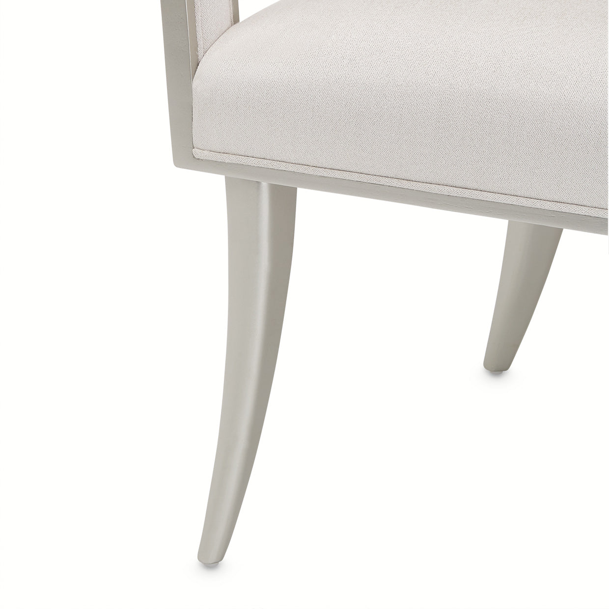 Penthouse Ash Gray/Frosted Linen Dining Arm Chair - Ornate Home