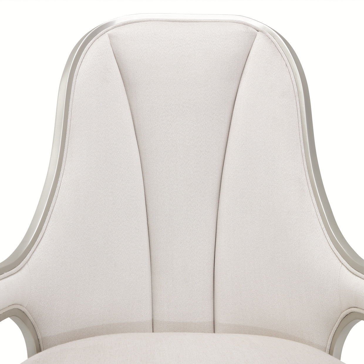 Penthouse Ash Gray/Frosted Linen Dining Arm Chair - Ornate Home