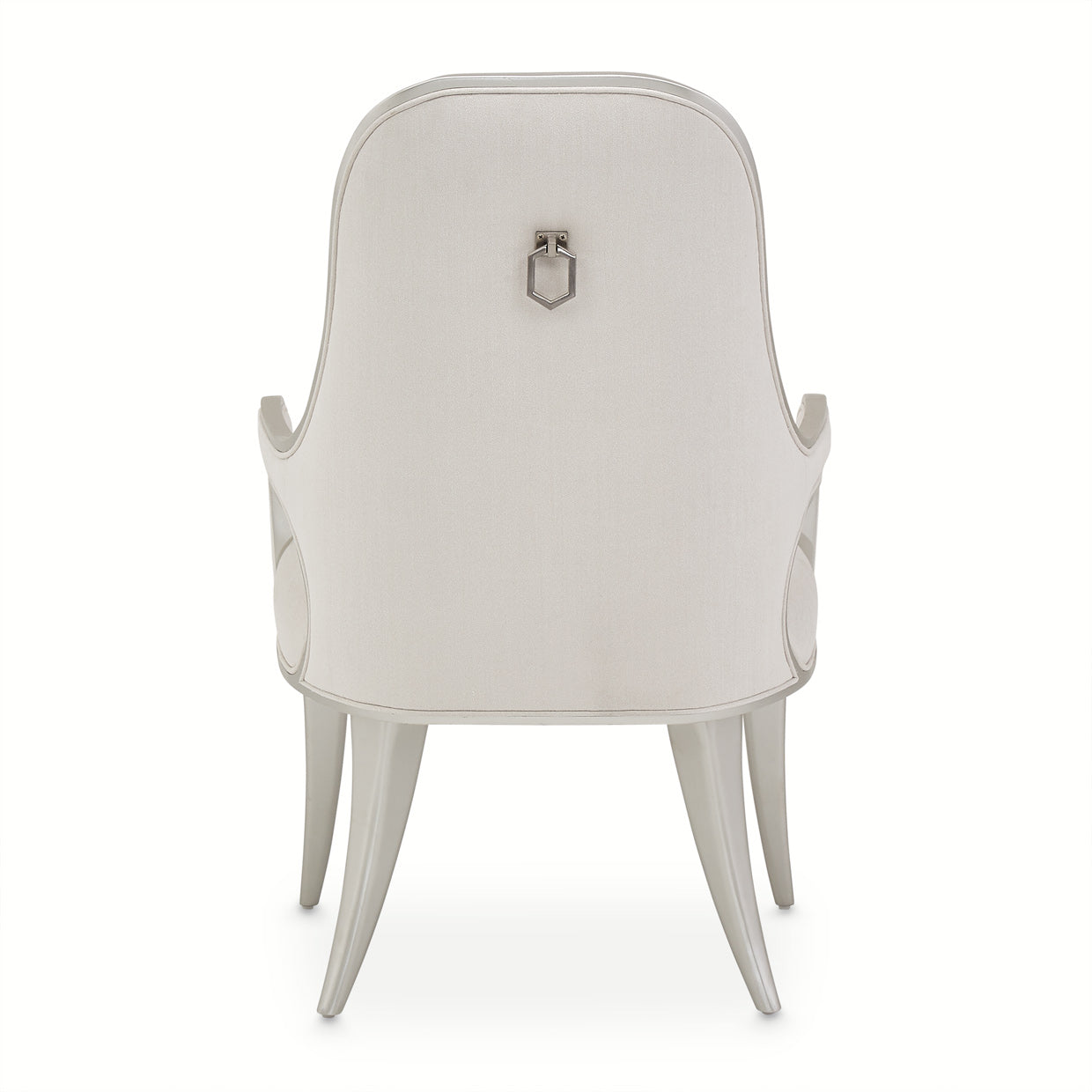 Penthouse Ash Gray/Frosted Linen Dining Arm Chair - Ornate Home