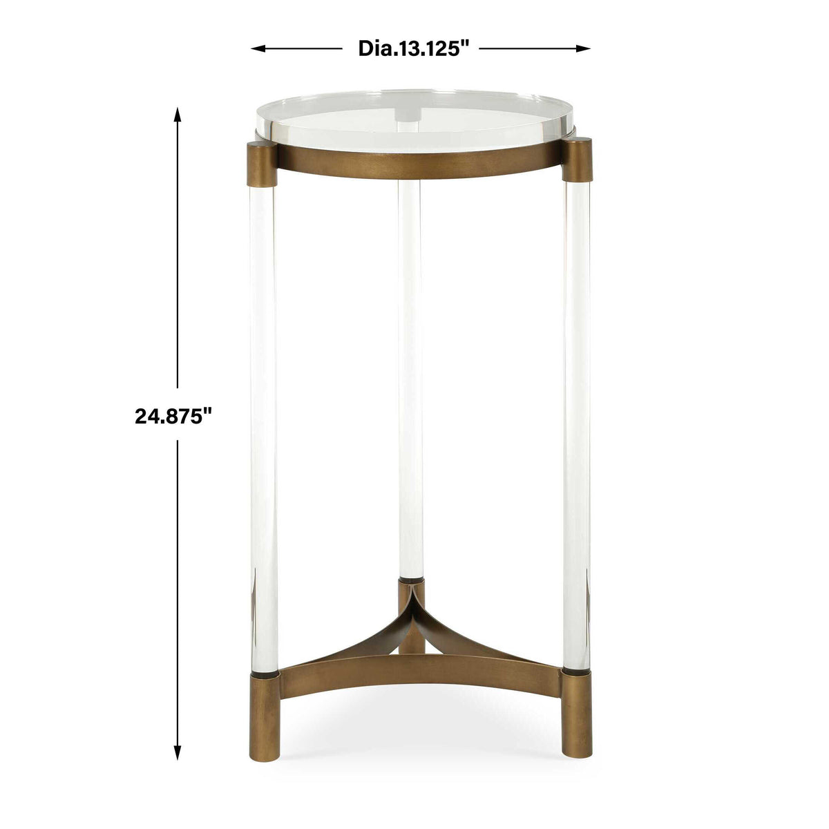 Pereira Bronze Round Acrylic Accent Table - Ornate Home