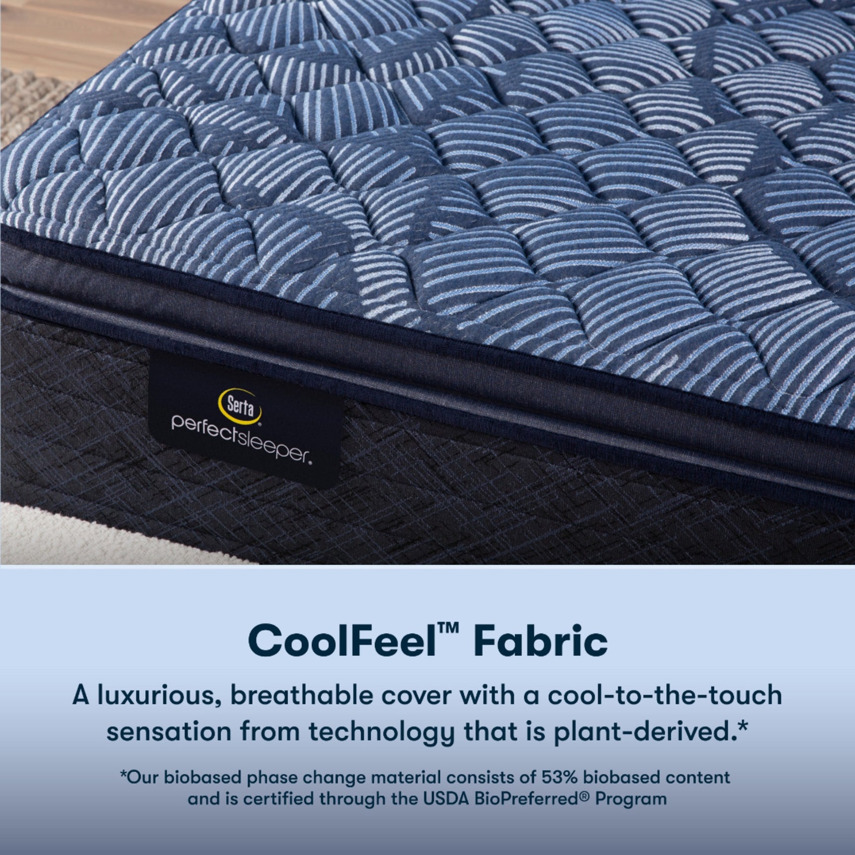 Perfect Sleeper® Blue Cobalt Calm 14.5″ Firm Pillow Top Queen Mattress - Ornate Home