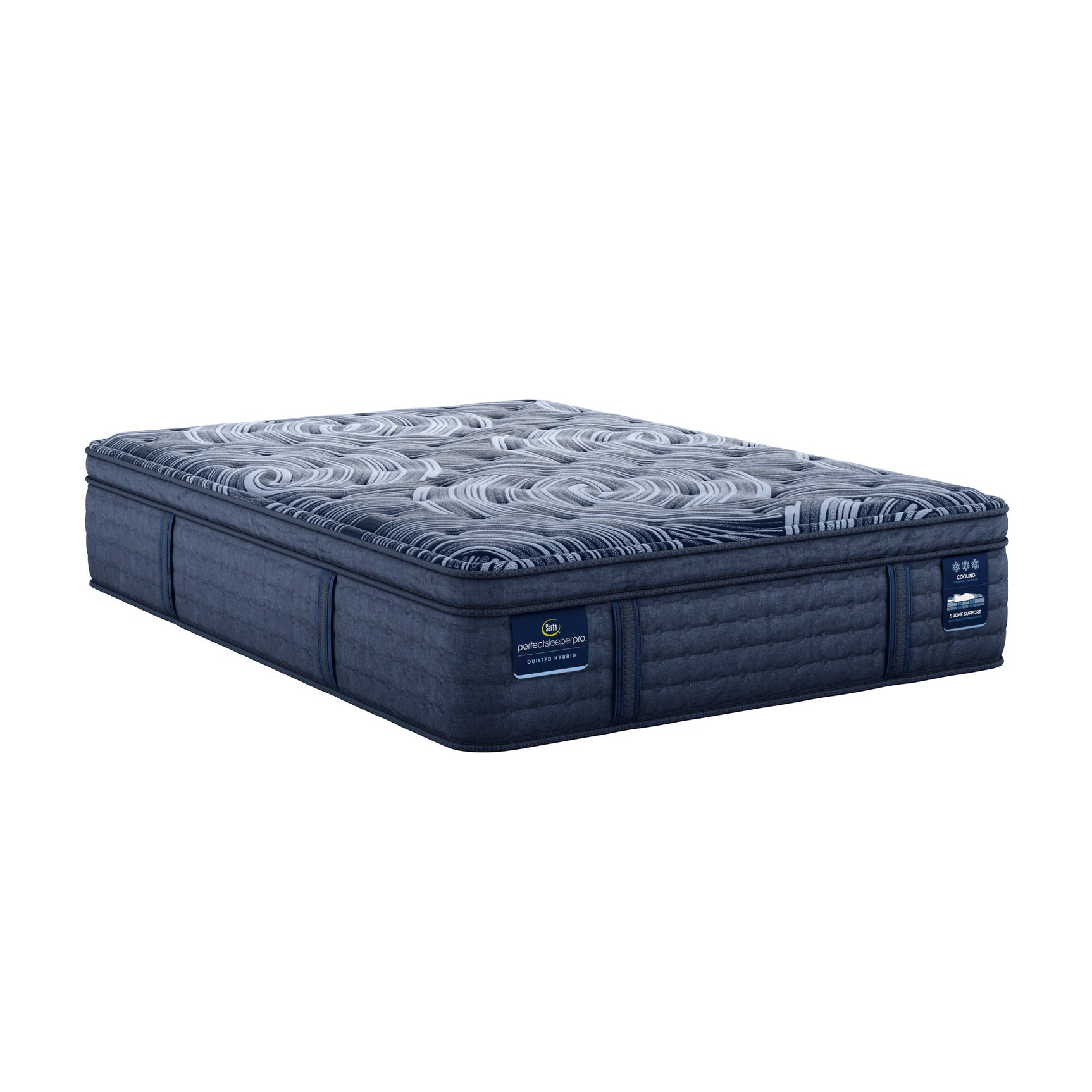 Perfect Sleeper Pro Valais 15" Dark Blue Latex Hybrid King Plush Pillow Top Mattress - Ornate Home
