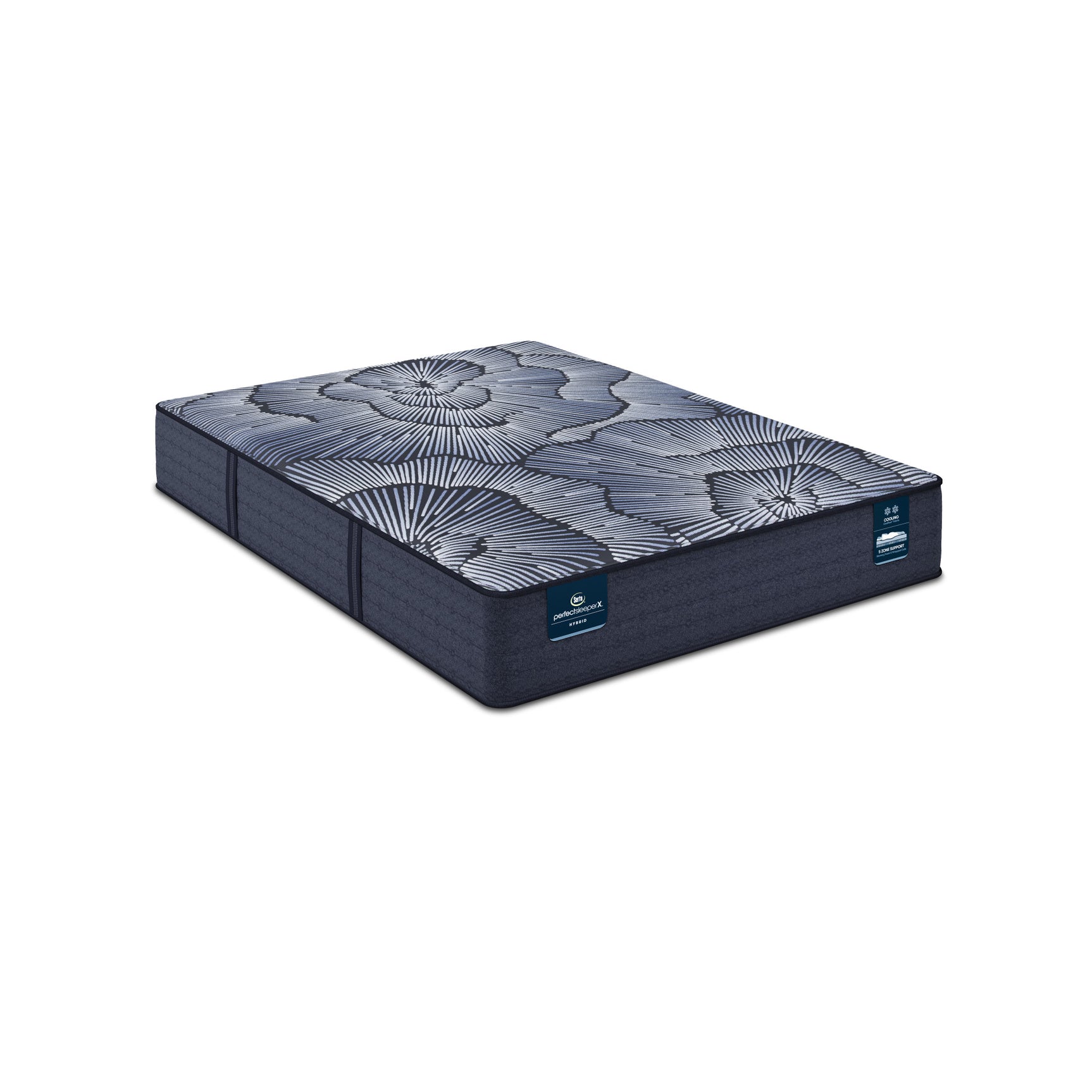 Perfect Sleeper X Aspen 12.5" Dark Blue/Black Hybrid Full Firm Mattress - Ornate Home