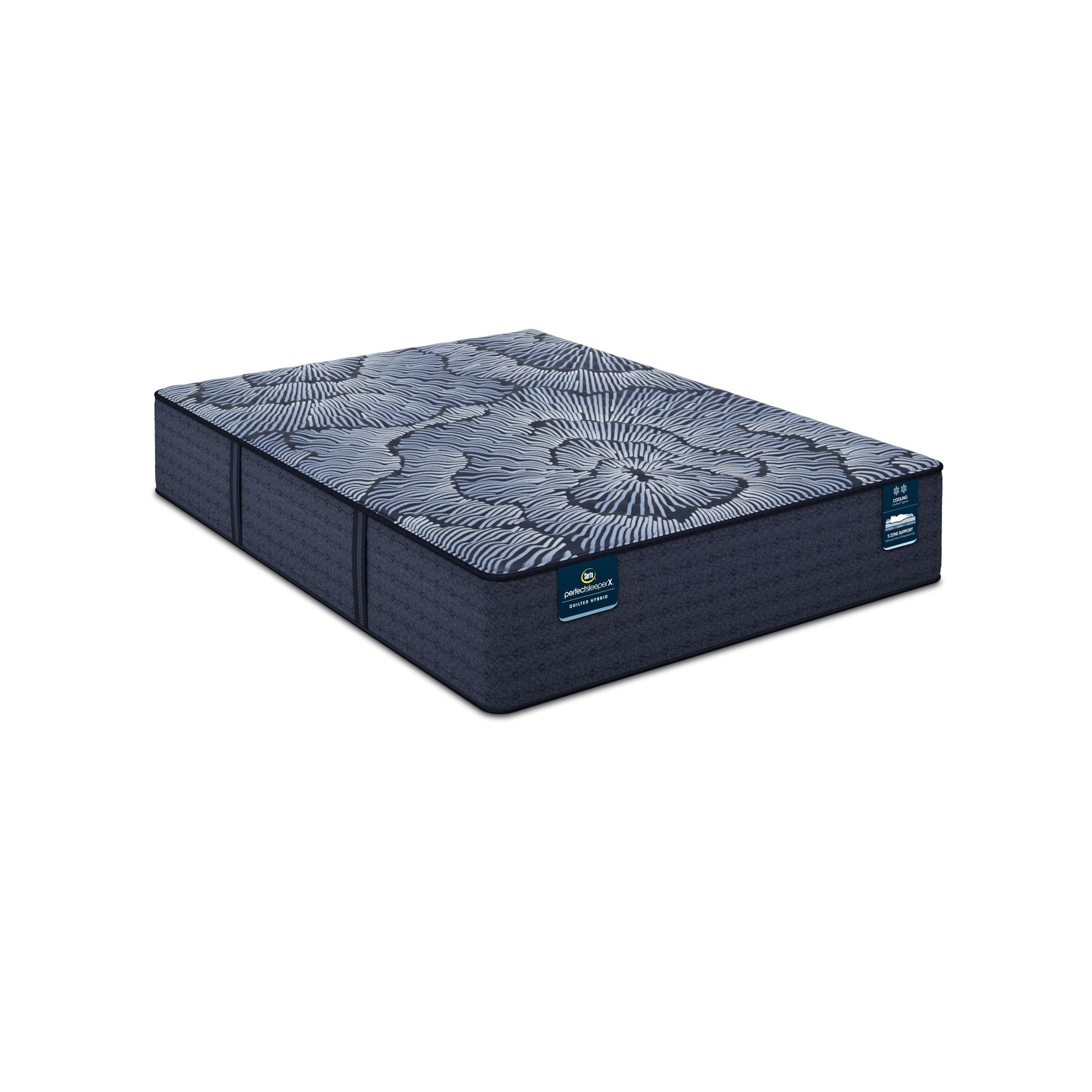 Perfect Sleeper X Excelled 13.75" Dark Blue/Black Hybrid Queen Extra Firm Mattress - Ornate Home