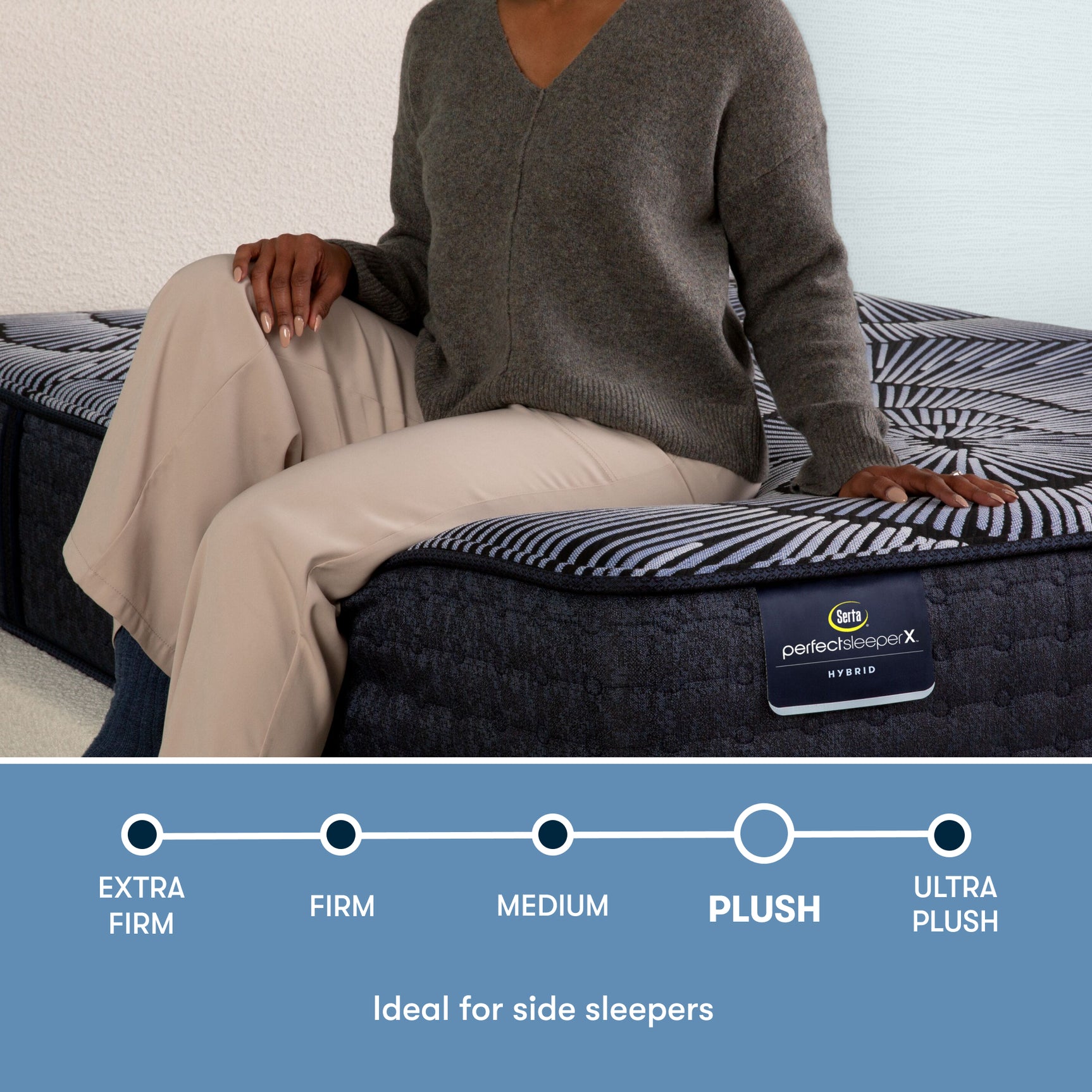 Perfect Sleeper X Kendall 13" Dark Blue/Black Hybrid Full Plush Mattress - Ornate Home
