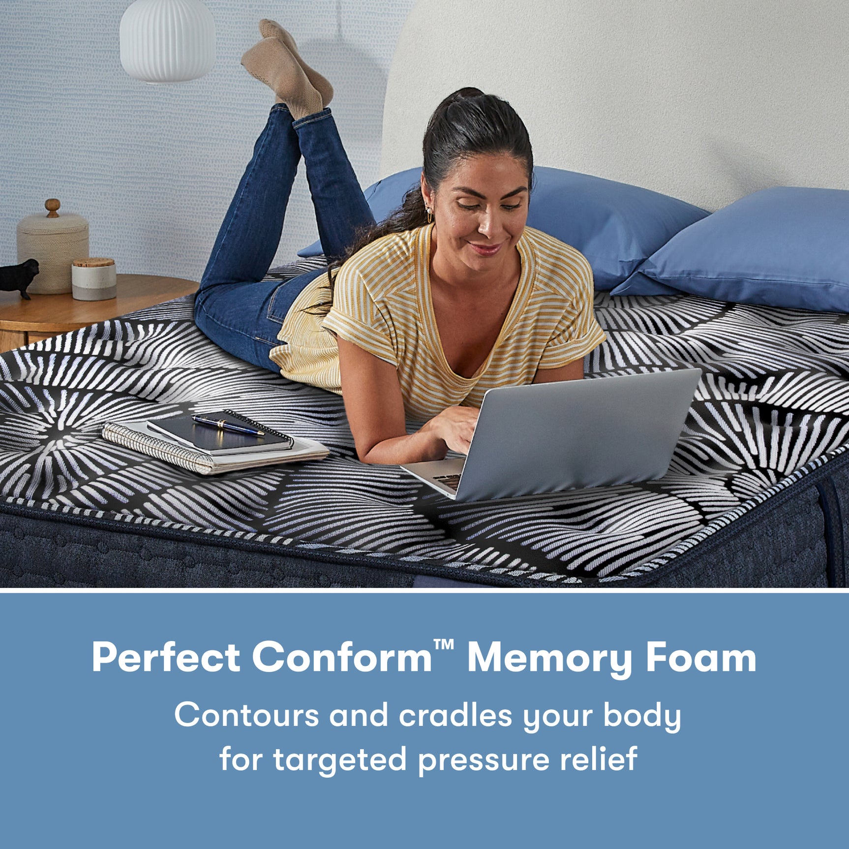 Perfect Sleeper X Max 15" Dark Blue/Black Hybrid Twin XL Plush Pillow Top Mattress - Ornate Home