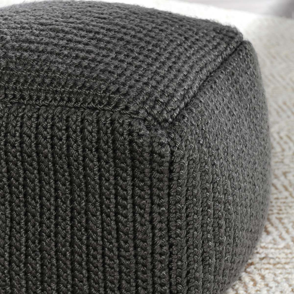 Performance Prism Dark Gray Pouf - Ornate Home