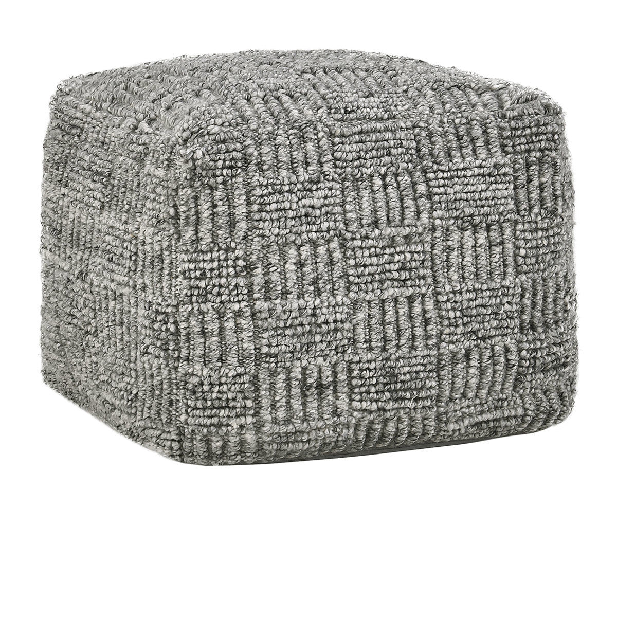 Performance Vico Gray Pouf 18"x18"x14" - Ornate Home