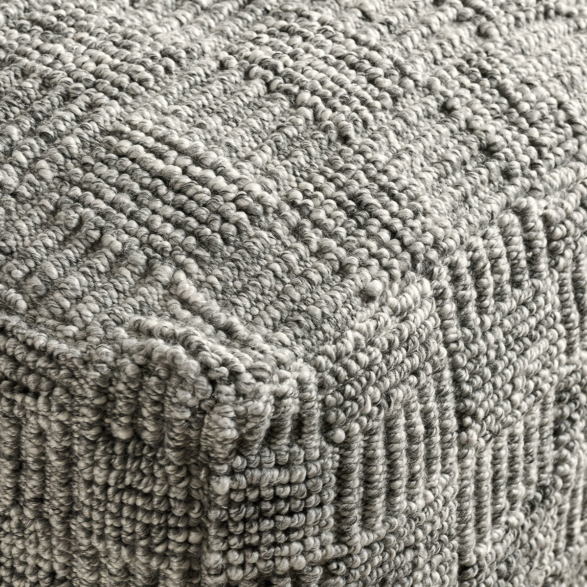 Performance Vico Gray Pouf 18"x18"x14" - Ornate Home