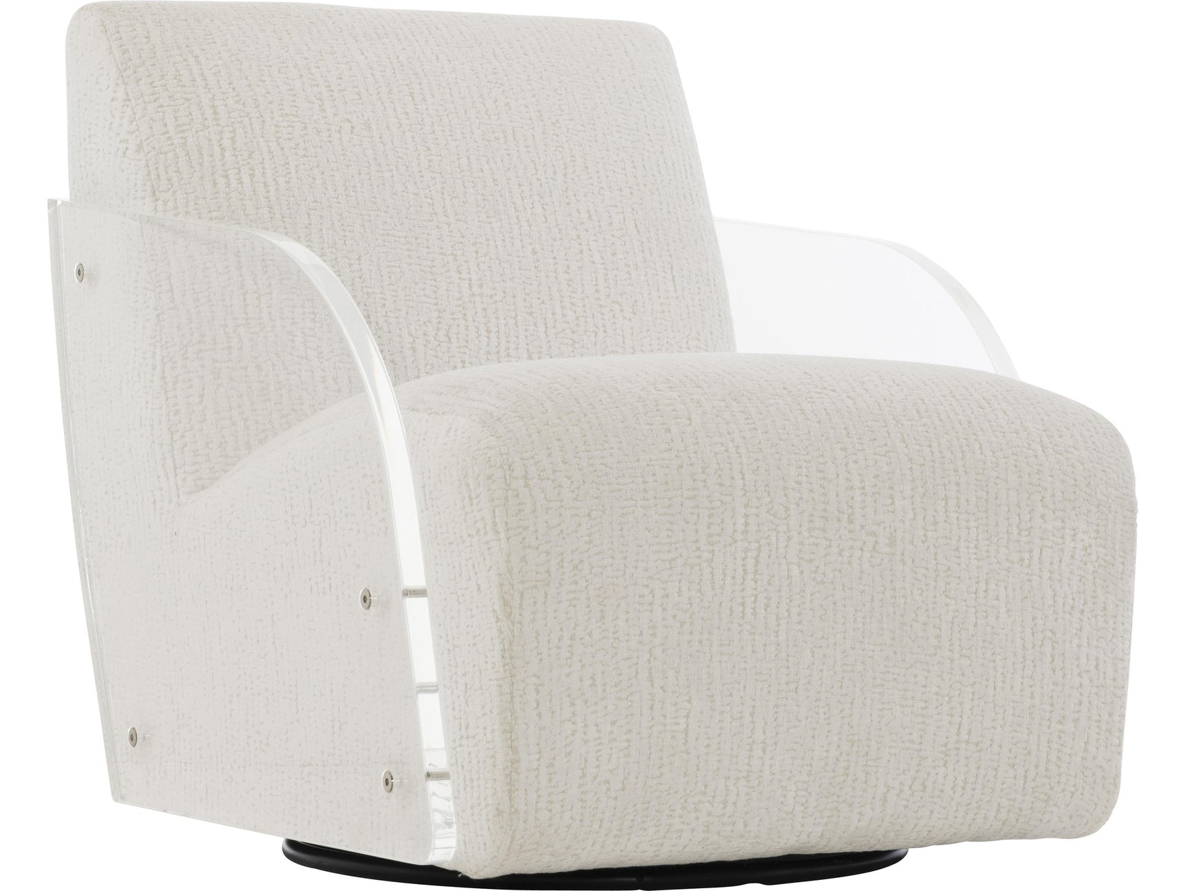 Perla White/Cream Fabric Swivel Chair - Ornate Home