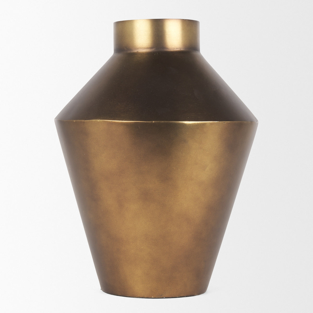 Perrin Brushed Gold Large Metal Decorative Vase - Ornate Home