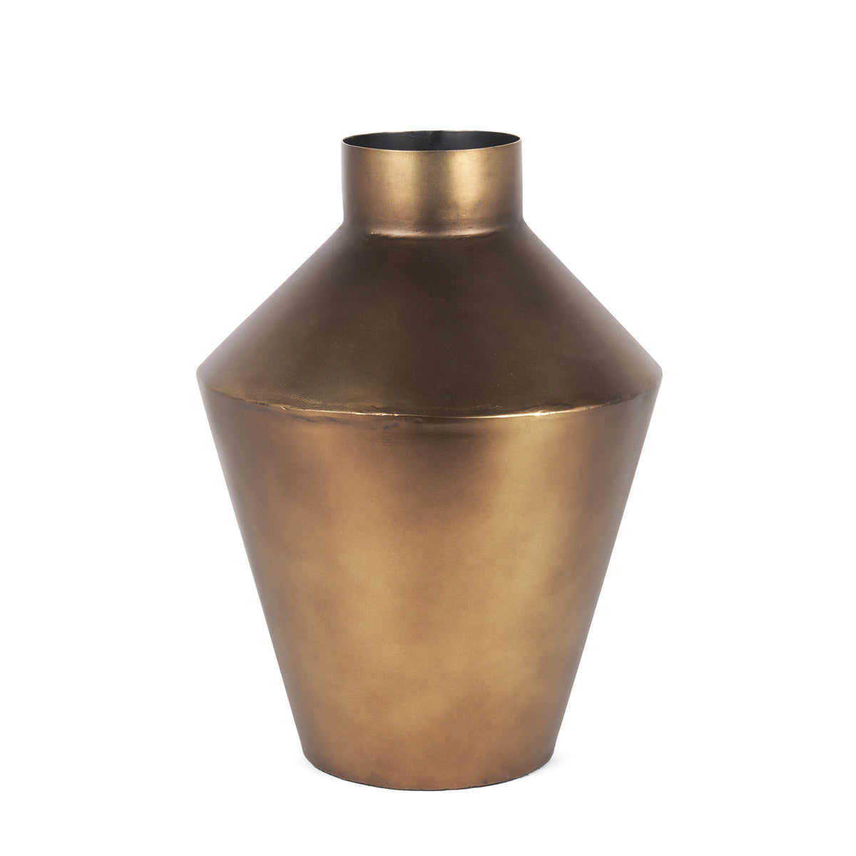 Perrin Brushed Gold Small Metal Decorative Vase - Ornate Home