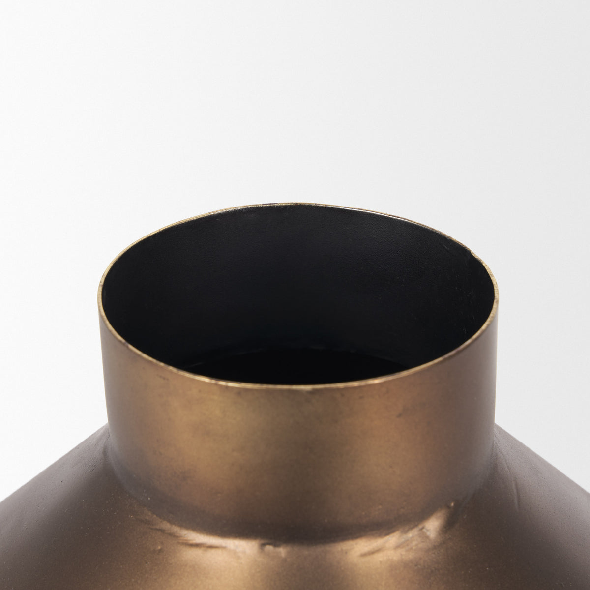 Perrin Brushed Gold Small Metal Decorative Vase - Ornate Home