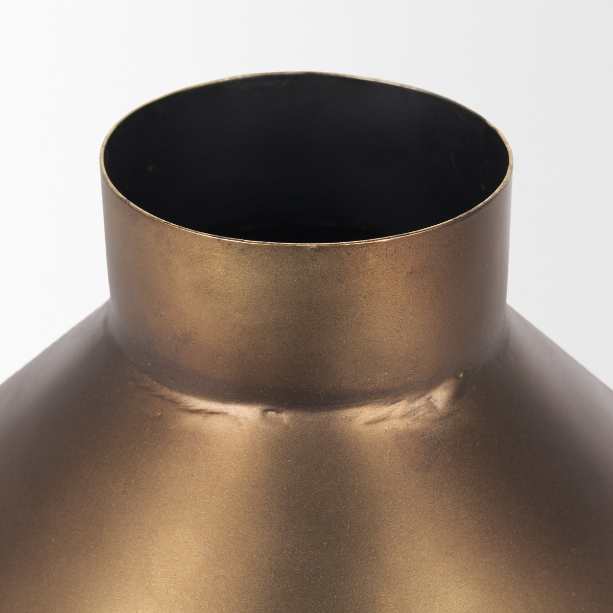 Perrin Brushed Gold Small Metal Decorative Vase - Ornate Home