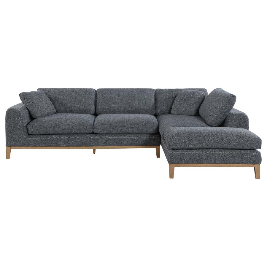 Persia Grey L Shape Sectional Sofa w/Chaise - Ornate Home