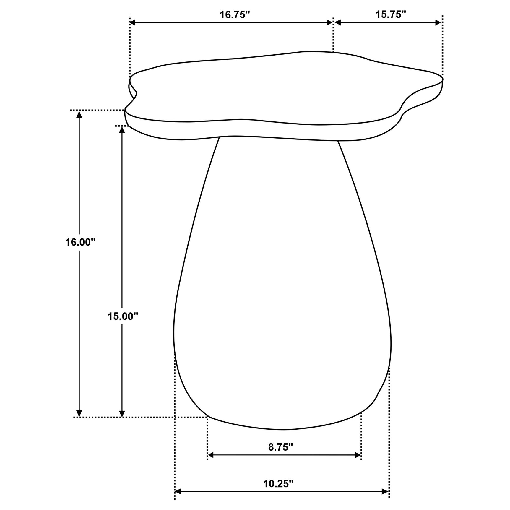 Perth Off White 17-inch Side Table with Cloud-Shaped Top - Ornate Home