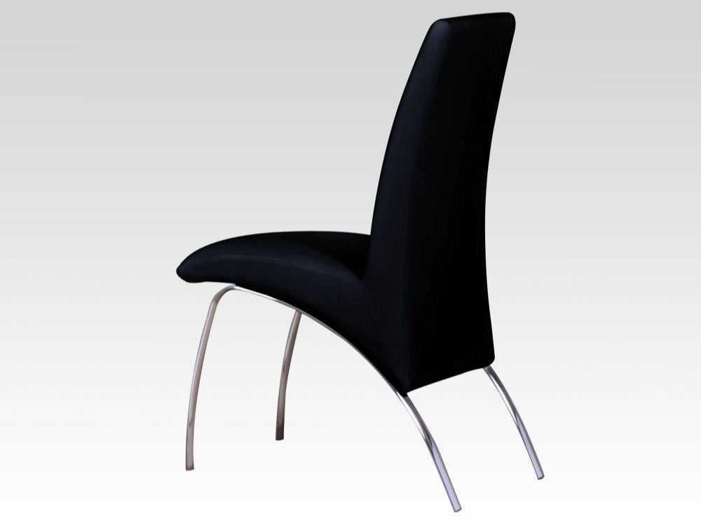 Pervis Black PU & Chrome Side Chair - Ornate Home