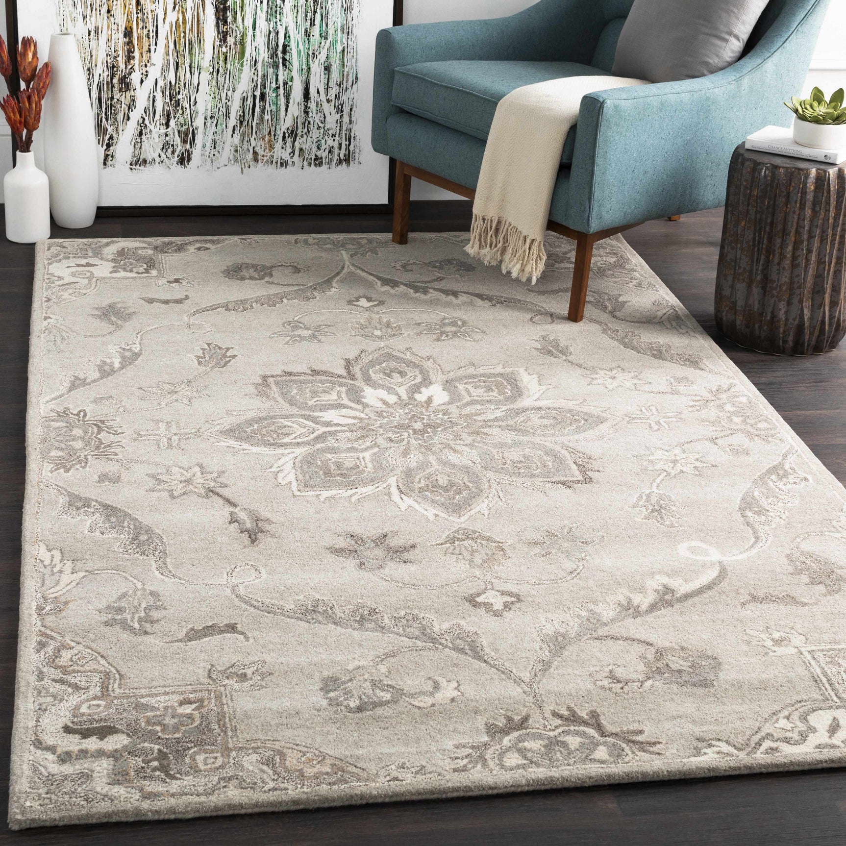 Peterstown Beige Wool Rug - Ornate Home