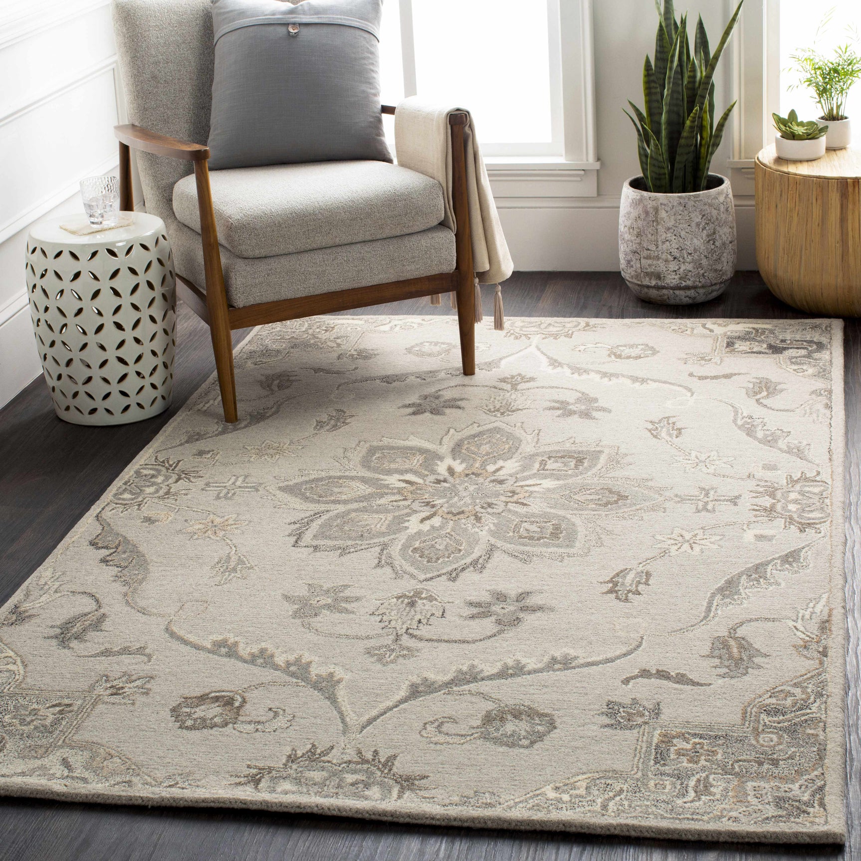 Peterstown Beige Wool Rug - Ornate Home
