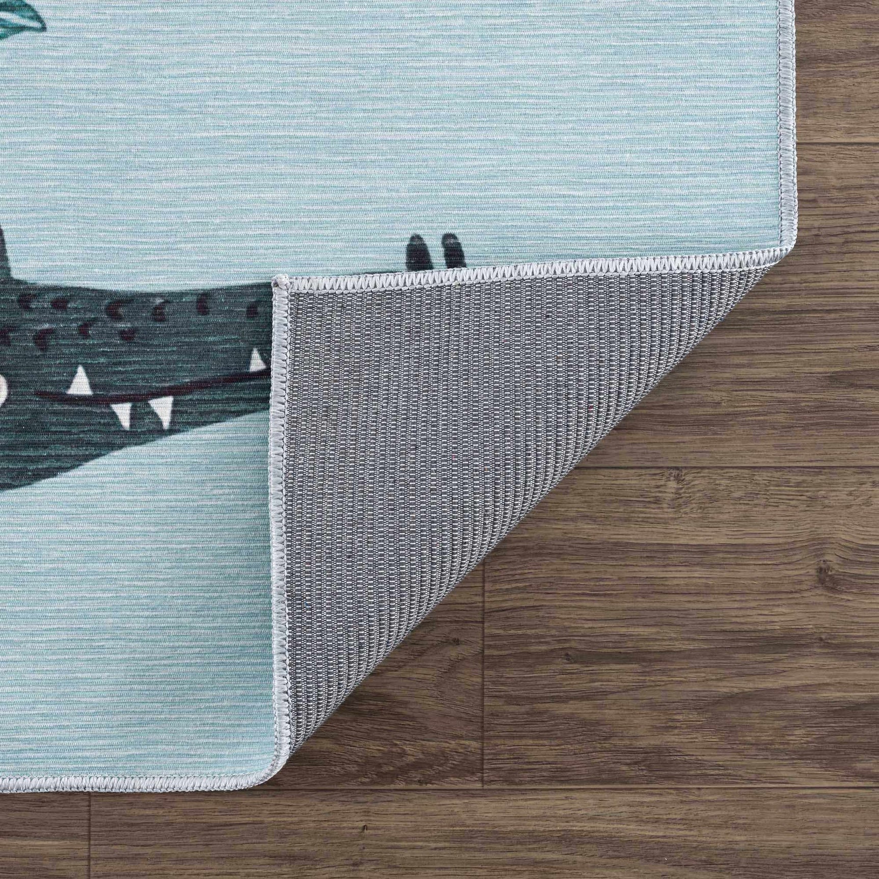 Petey Blue Animal Print Washable Kids Rug - Clearance - Ornate Home