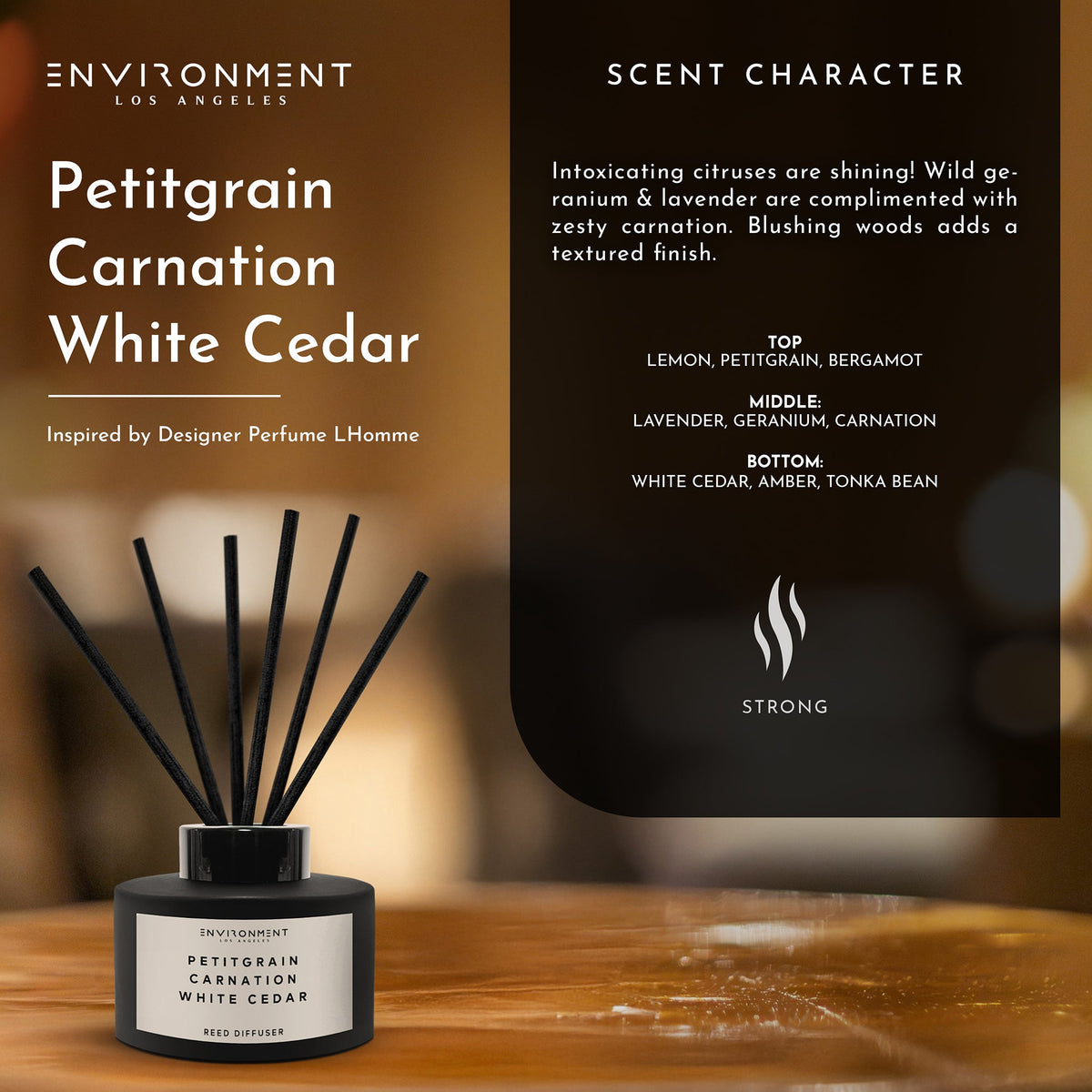 Petitgrain | Carnation | White Cedar Diffuser (Inspired by YSL L'Homme®) - Ornate Home