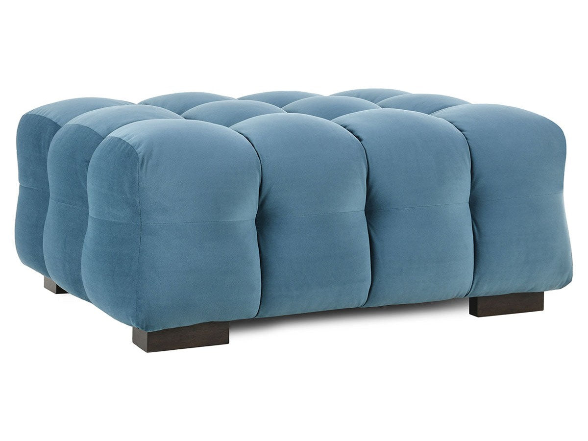 Petra Blue Velvet Ottoman - Ornate Home