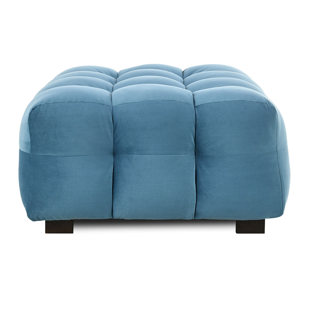 Petra Blue Velvet Ottoman - Ornate Home