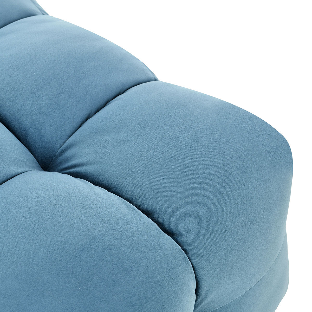 Petra Blue Velvet Ottoman - Ornate Home