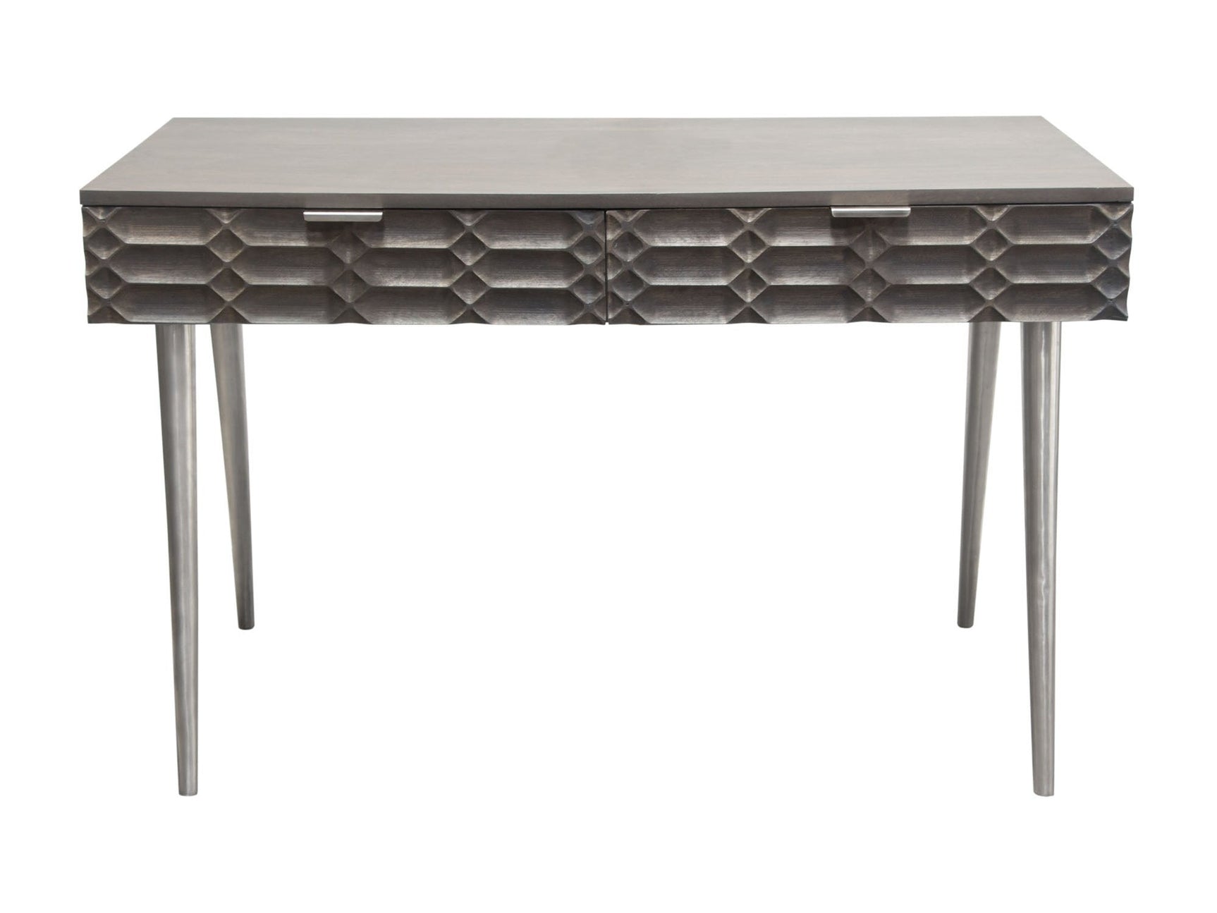 Petra Smoke Grey 2-Drawer Writing Desk - Ornate Home