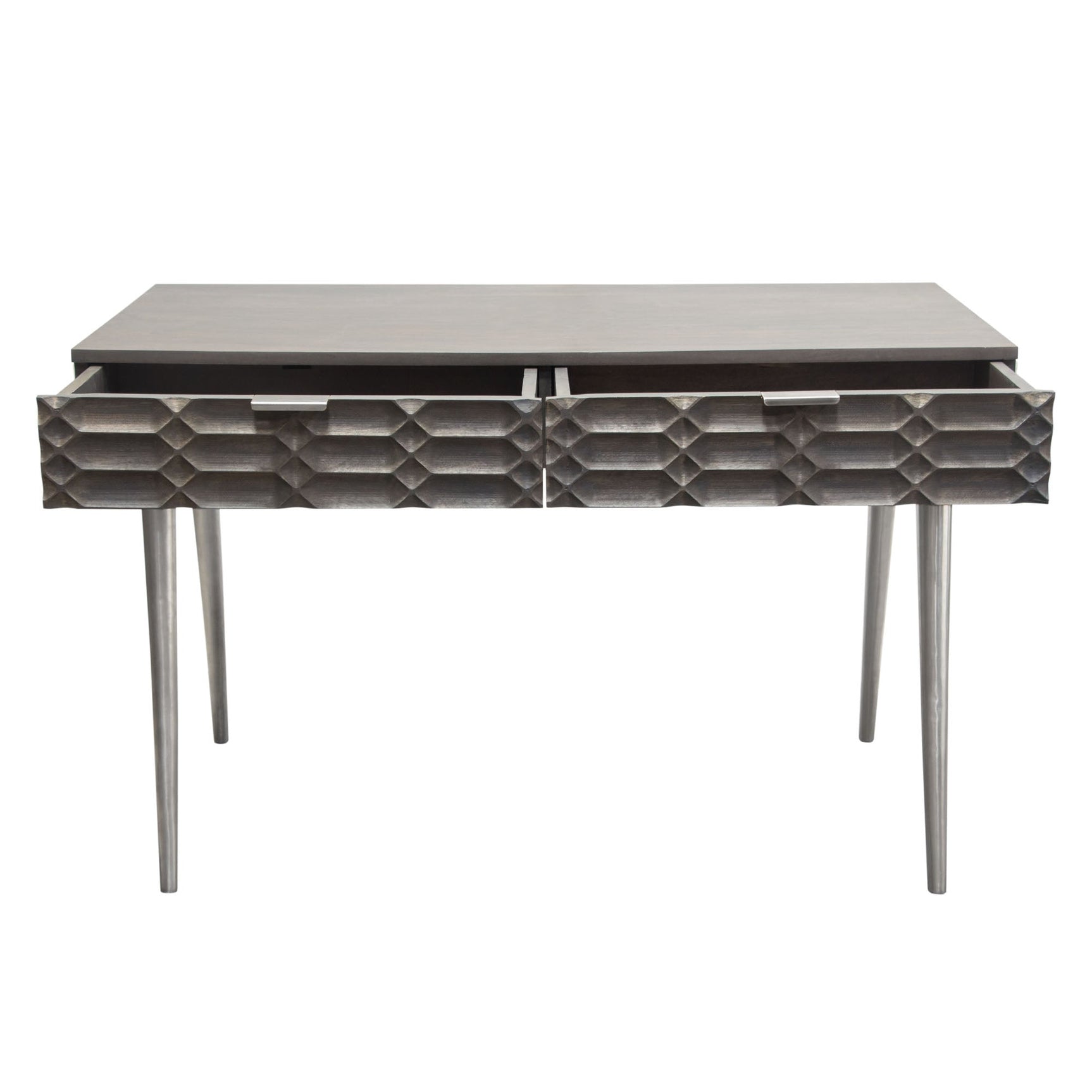 Petra Smoke Grey 2-Drawer Writing Desk - Ornate Home