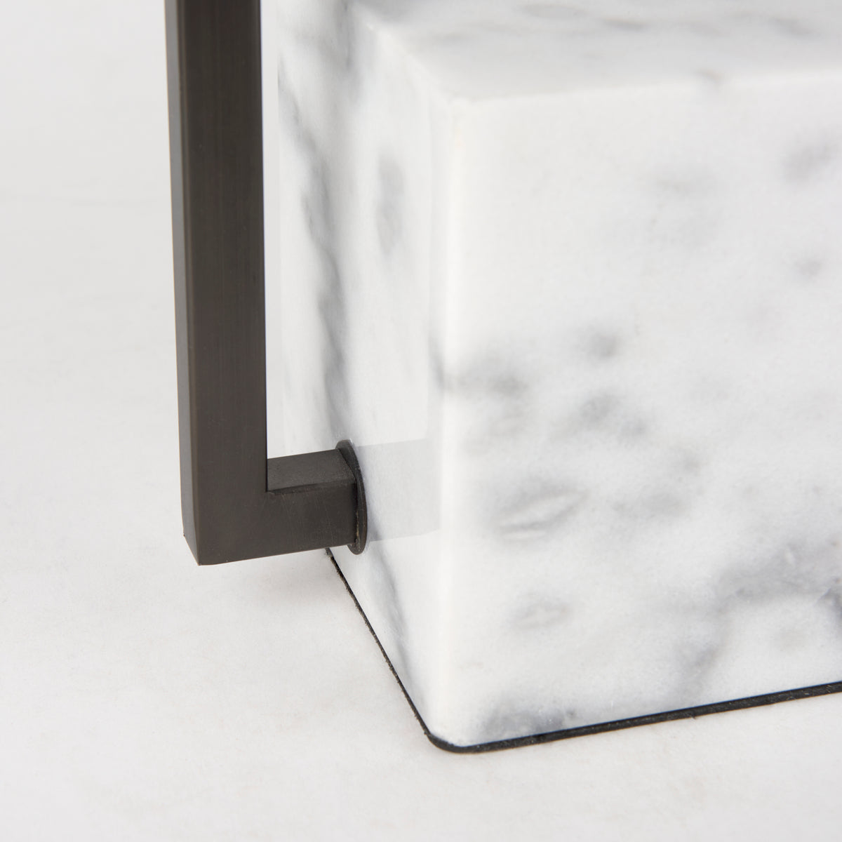 Peyton Black/White Metal Cube and Shade Table Lamp with Marble - Ornate Home