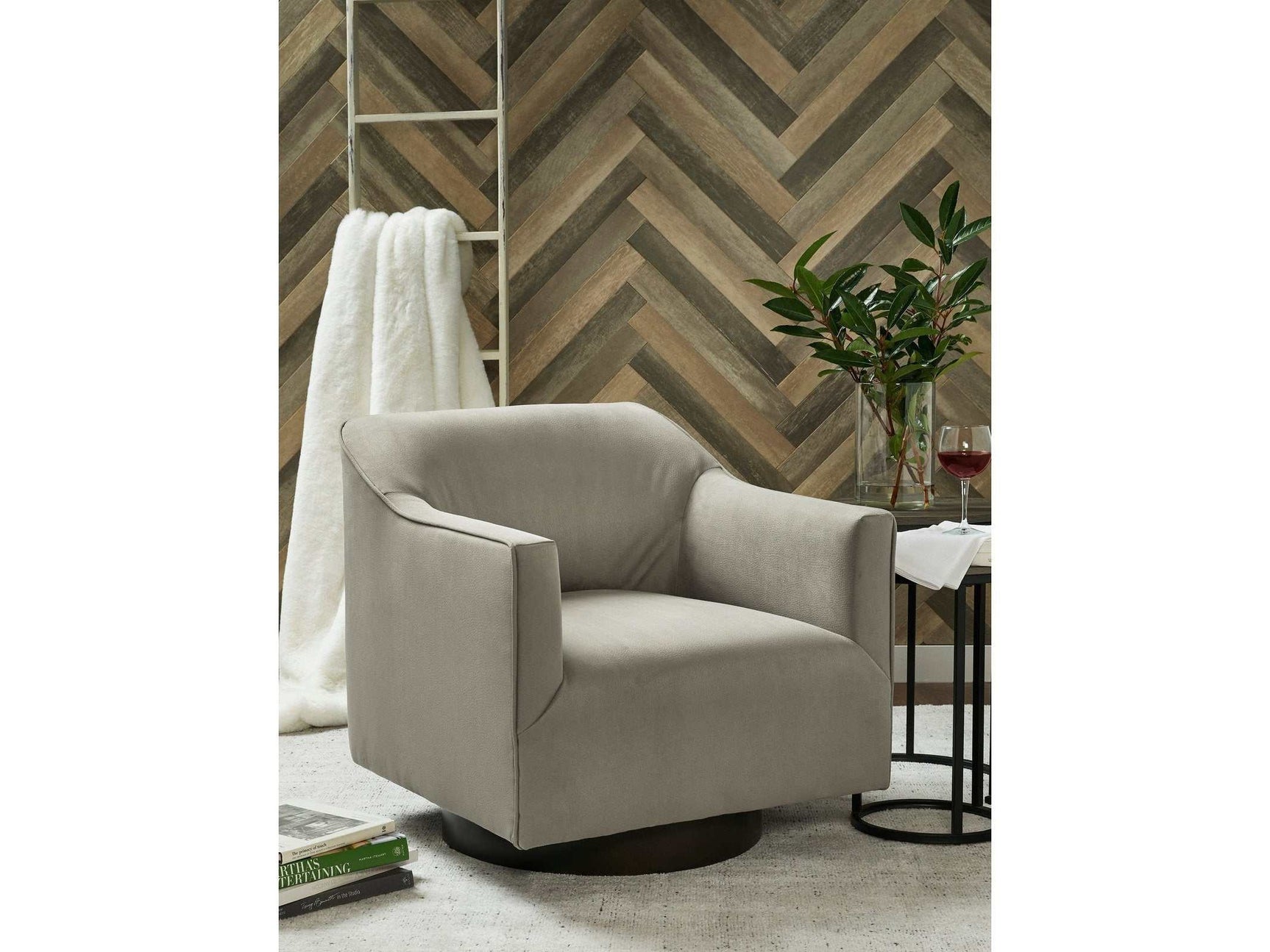 Phantasm Putty Swivel Accent Chair (Online Special Price) - Ornate Home