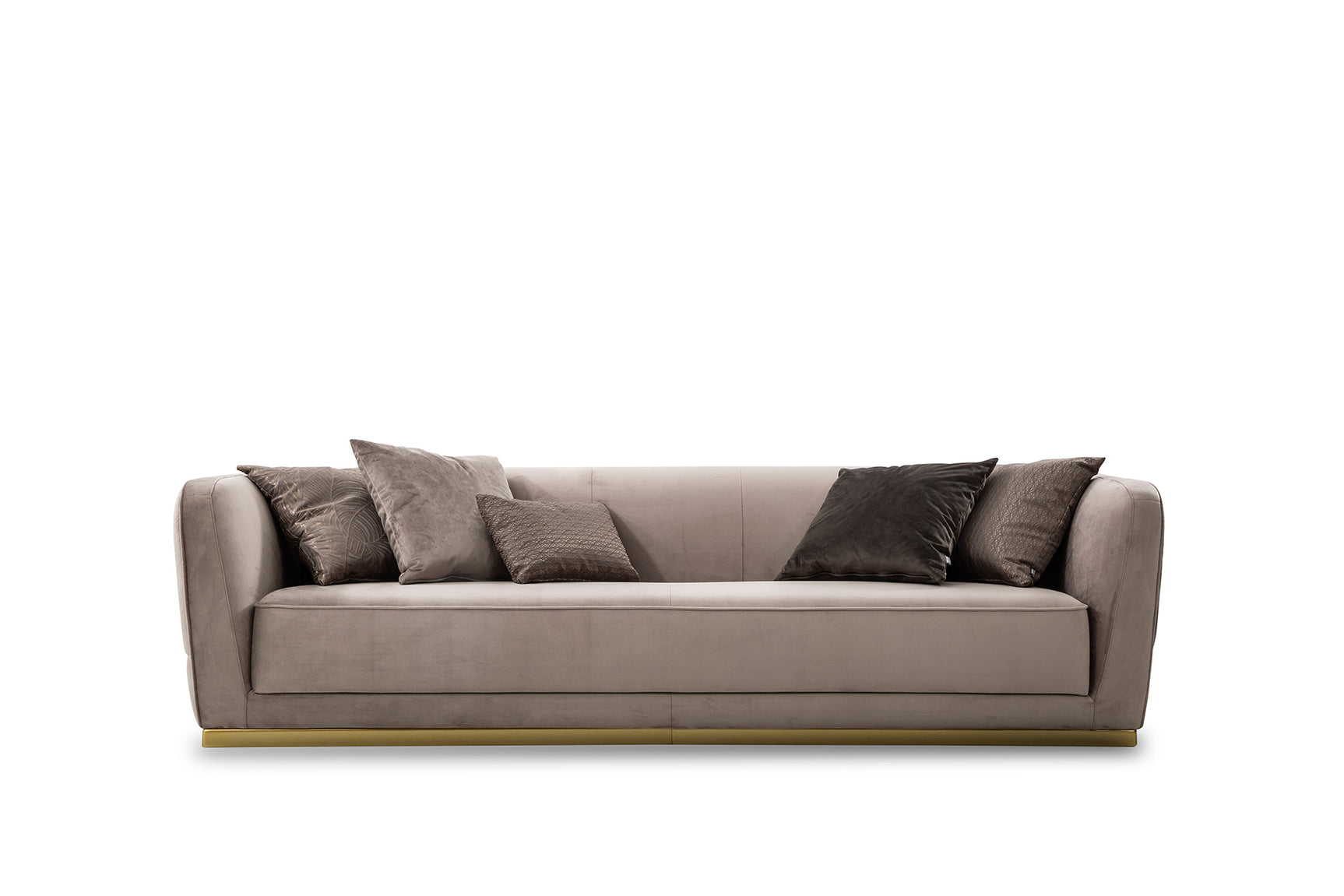 Phantom Gray Velvet & Gold Stationary Sofa - Ornate Home