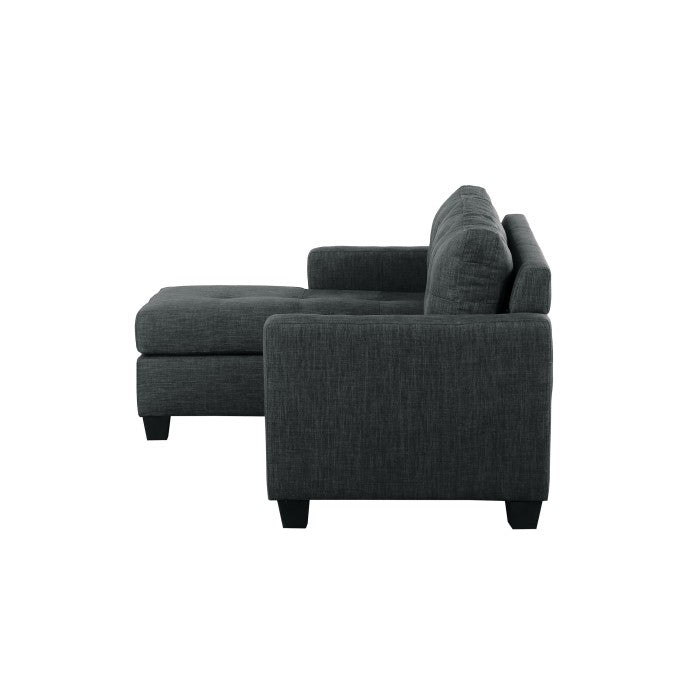 Phelps Dark Gray Reversible Sofa Chaise - Ornate Home