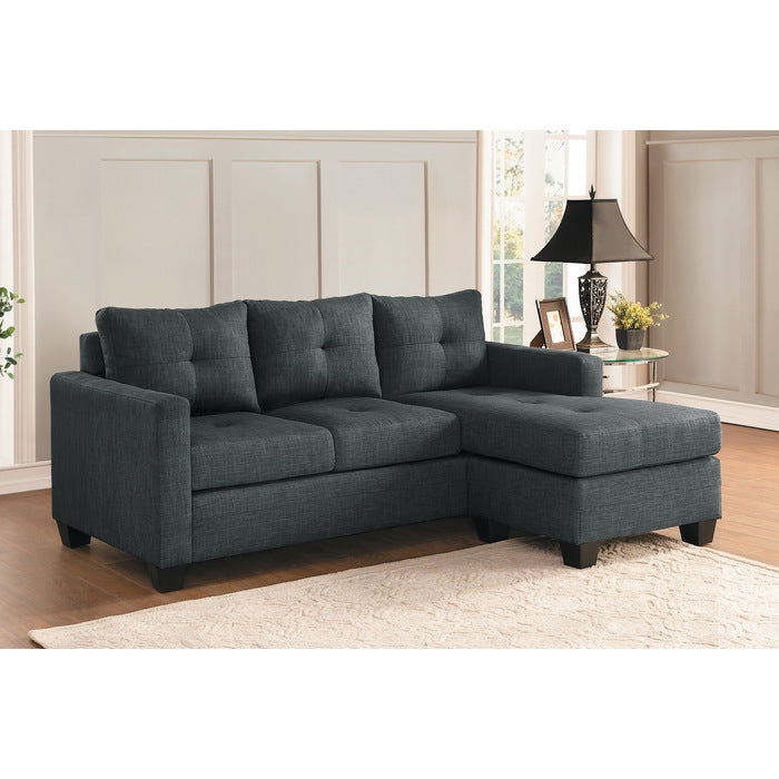 Phelps Dark Gray Reversible Sofa Chaise - Ornate Home