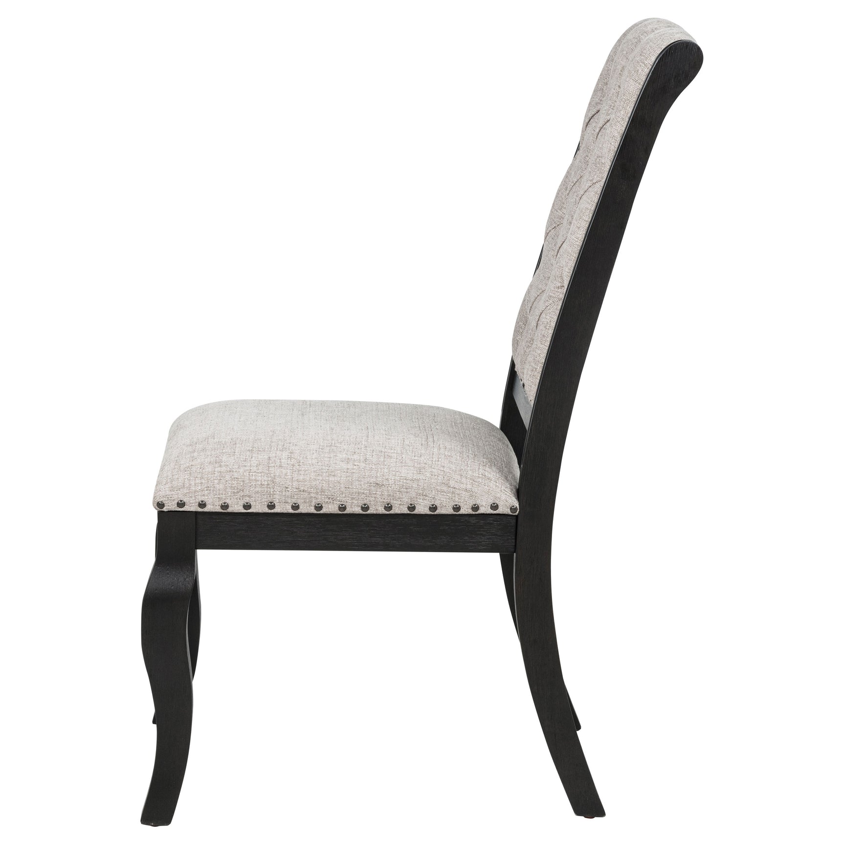 Phelps Tan Distressed Noir Upholstered Dining Side Chair (Set of 2) - Ornate Home