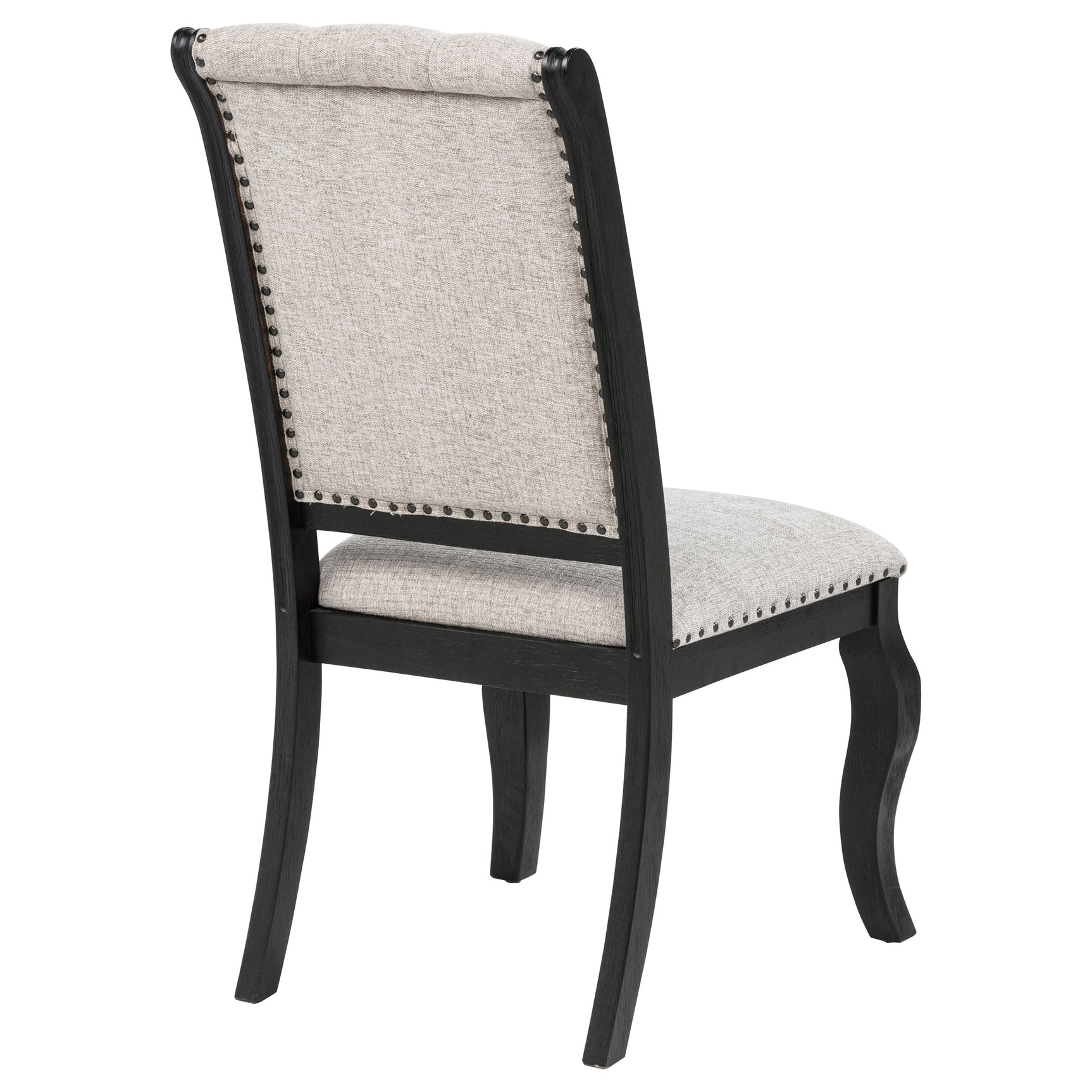 Phelps Tan Distressed Noir Upholstered Dining Side Chair (Set of 2) - Ornate Home