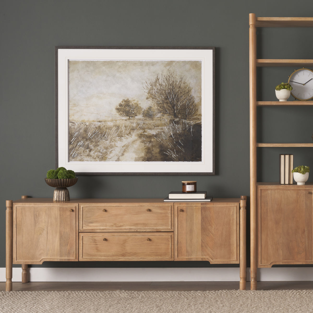 Phil Light Brown Wood 2 Door 1 Drawer with Pull Down Media Console - Ornate Home