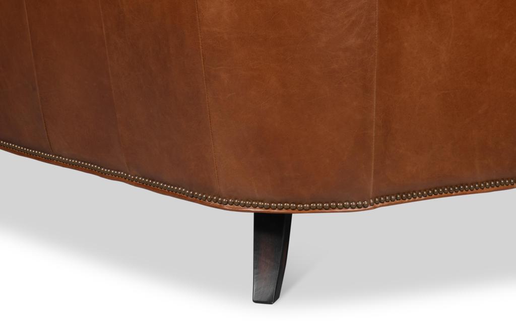 Philipe Brown Distilled Leather Sofa - Ornate Home