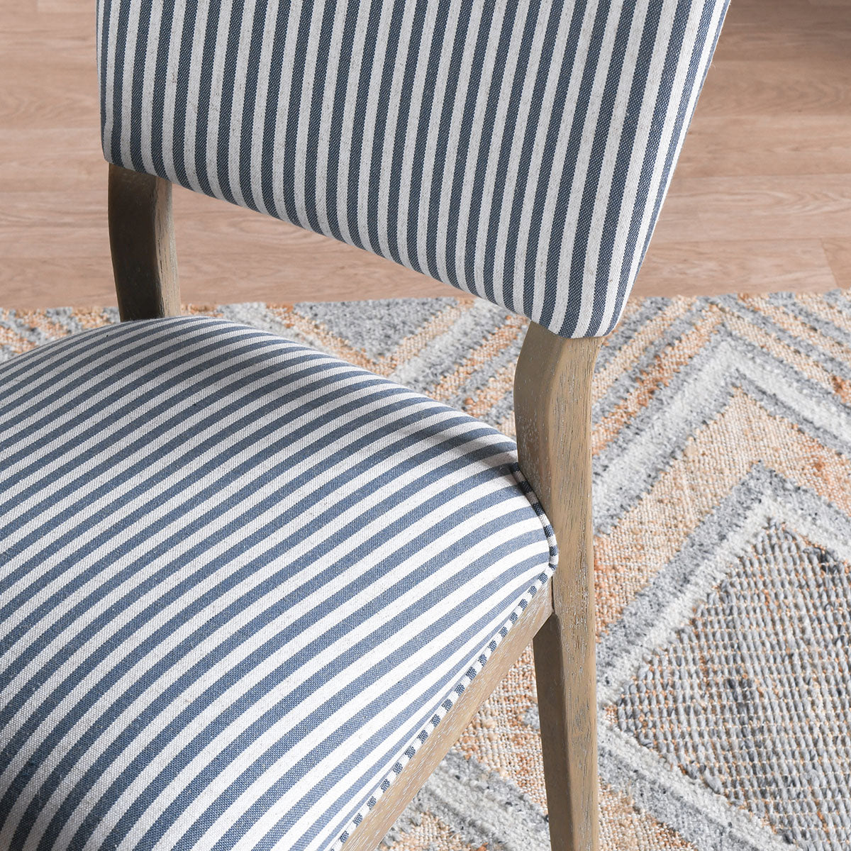Phillip Striped Upholstered Dining Chair (Set of 2) - Ornate Home