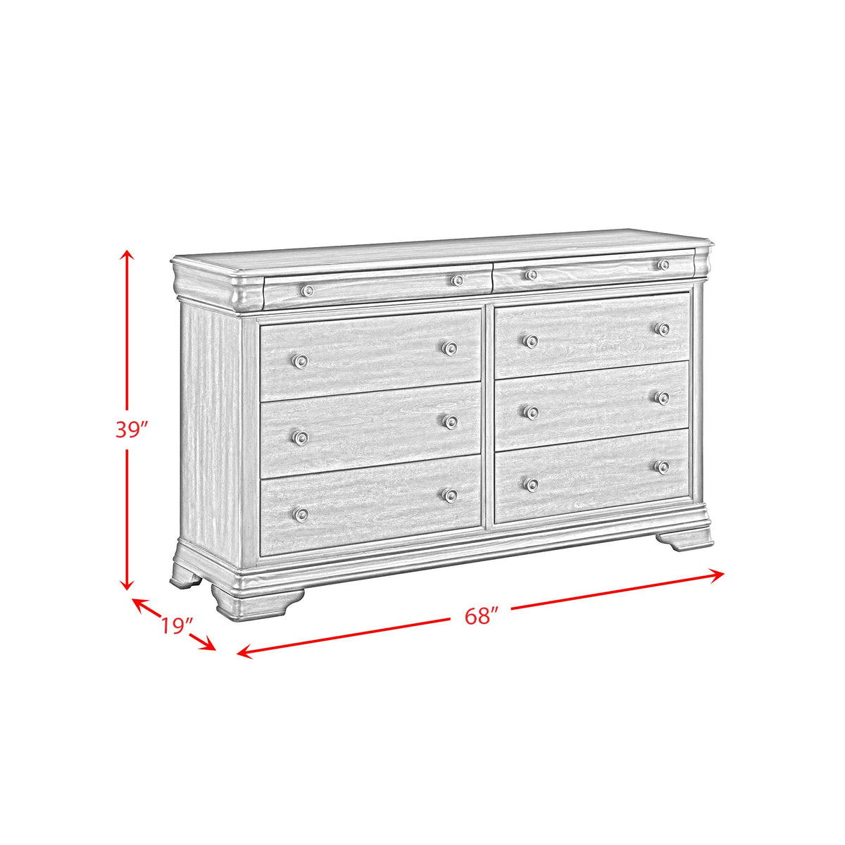 Phillipe Cherry 5-Piece Queen Bedroom Set with 2 Nightstands, Dresser & Chest - Ornate Home