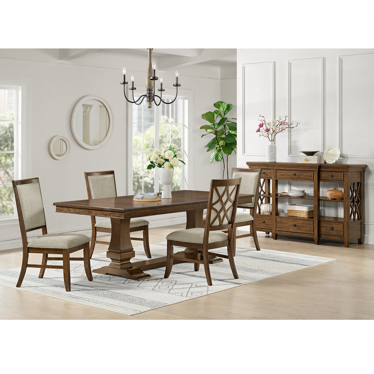 Phillipe Cherry/Grey Dining Side Chair (Set of 2) - Ornate Home