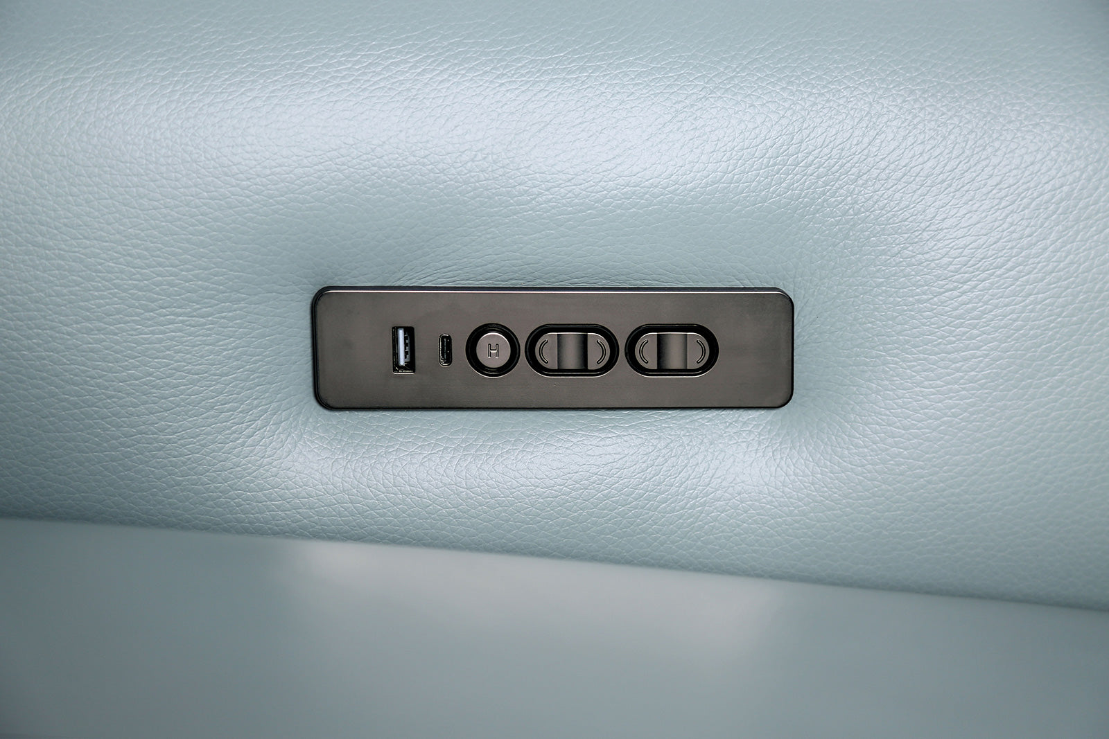 Phineas Pale Blue Top Grain Leather Match Power Reclining Sofa & Loveseat - Ornate Home