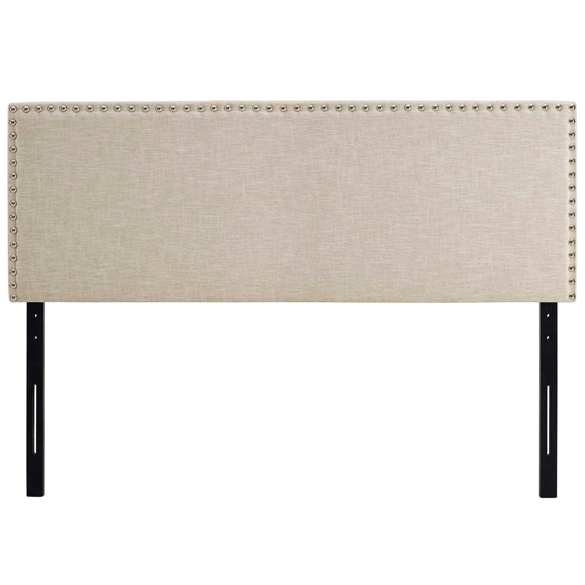 Phoebe Beige Upholstered Fabric Queen Headboard - Ornate Home