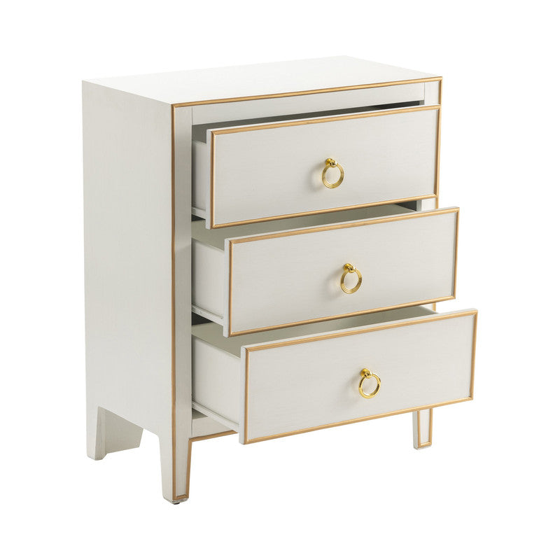 Phoebe White/Gold Chest - Ornate Home