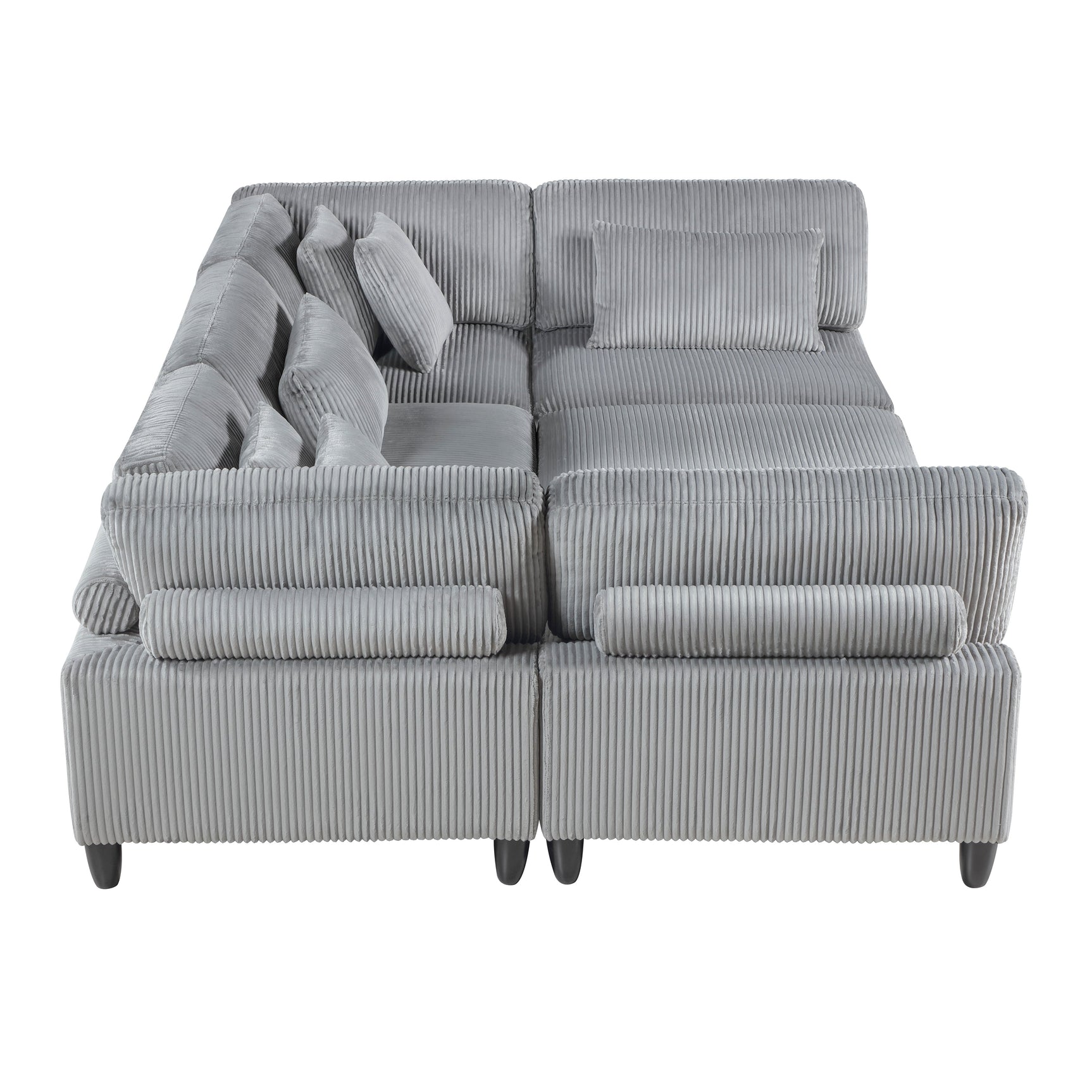 Phoenician Gray 6-Piece Modular Sectional with Ottoman - Ornate Home