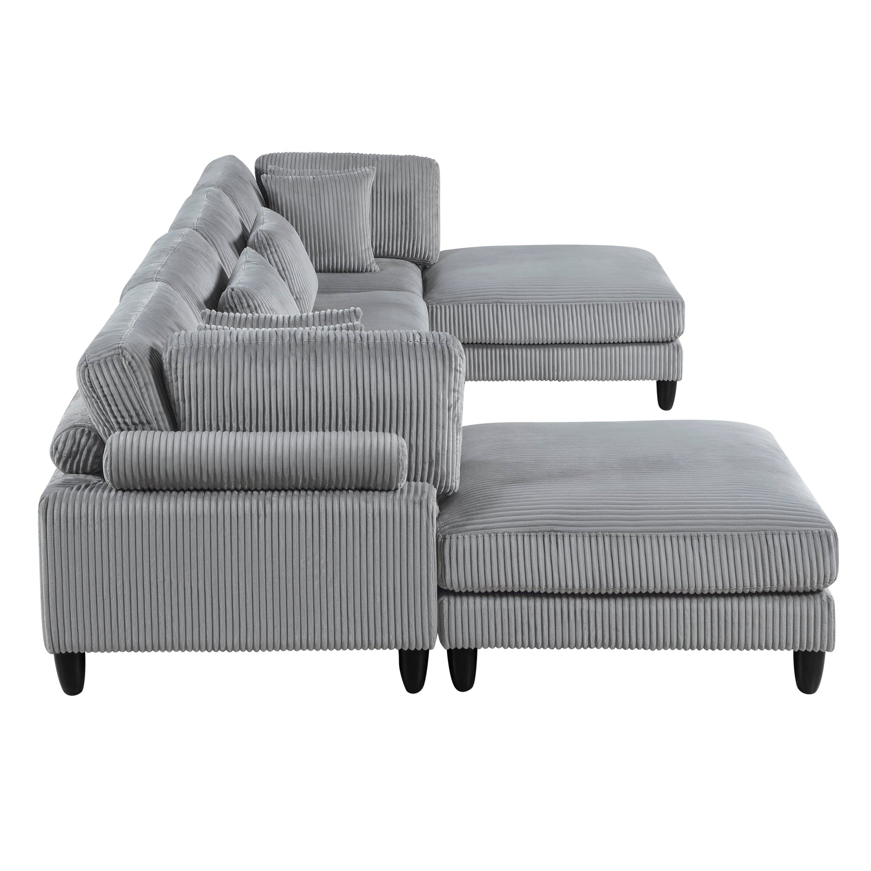 Phoenician Gray 6-Piece Modular Sectional with Ottomans - Ornate Home