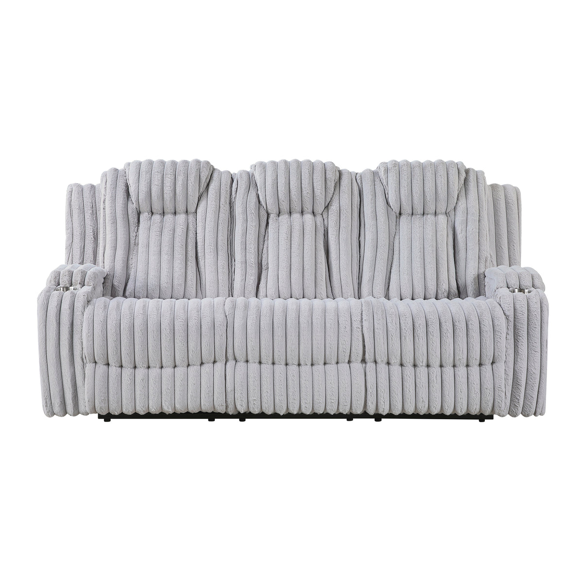 Phyllis White Double Reclining Sofa With Cup Holders - Ornate Home