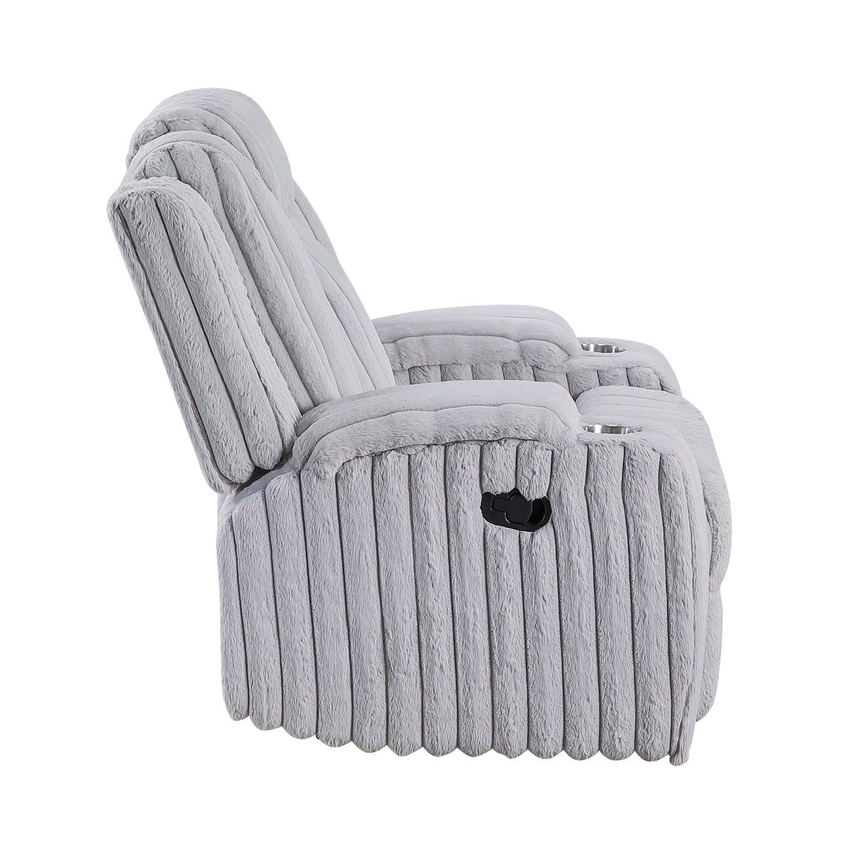 Phyllis White Reclining Chair With Cup Holders - Ornate Home